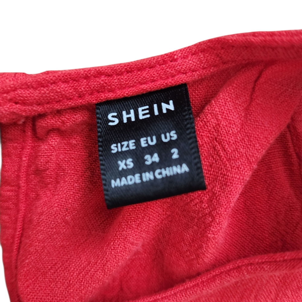 SHEIN Cut-Out Midi Dress Faded Red-Orange Tie Waist - Sizs XS - Picture 6 of 6